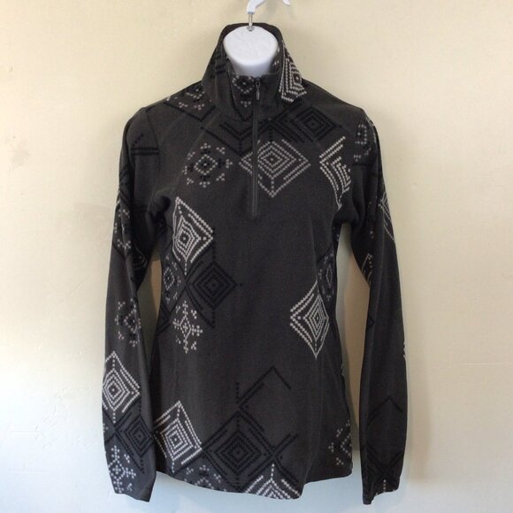 Columbia Sportswear Company Tops - Columbia Sportswear Gray Print Zip Neck Fleece Pullover Shirt